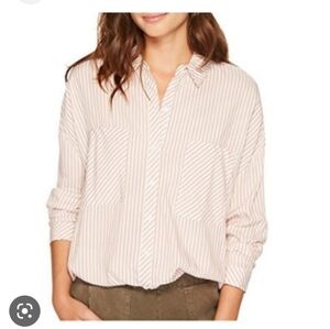 1. STATE Boyfriend Pink Stripe Shirt in EUC